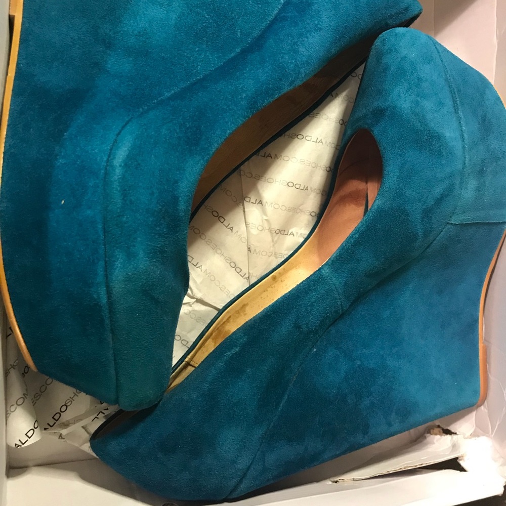 Aldo Herena Turquoise Wedges